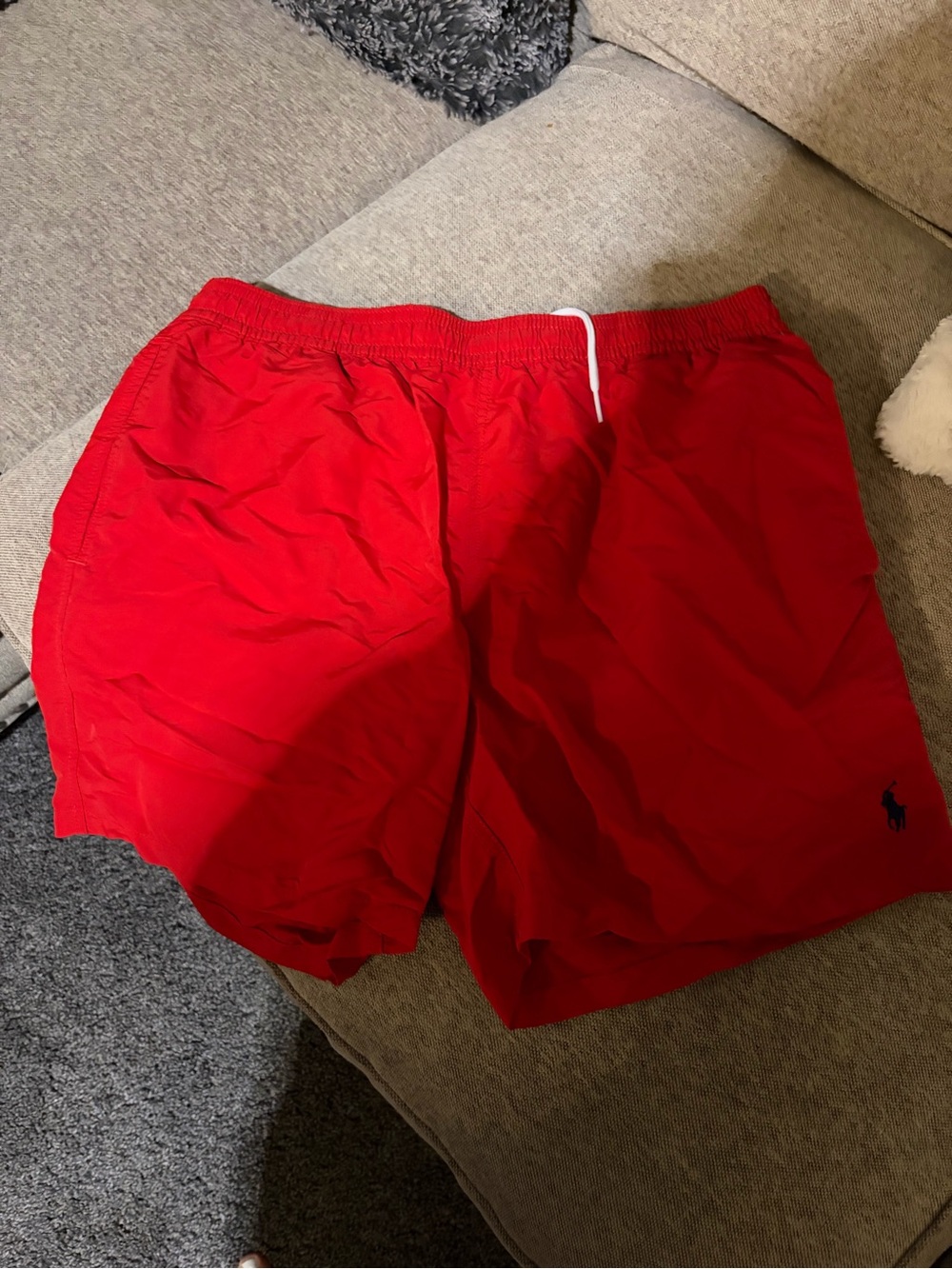 Polo by Ralph Lauren Red Men's Swim Trunks with Navy Pony